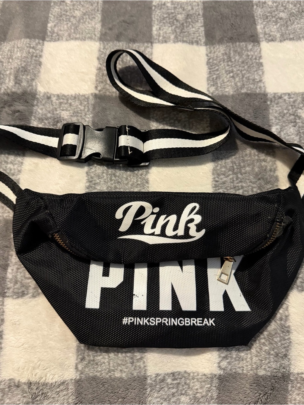 PINK Victoria's Secret Black and White Logo Crossbody Fanny Pack
